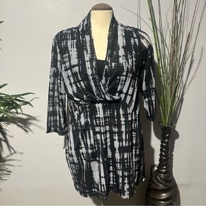 Black and White Tie-Dye Cardigan